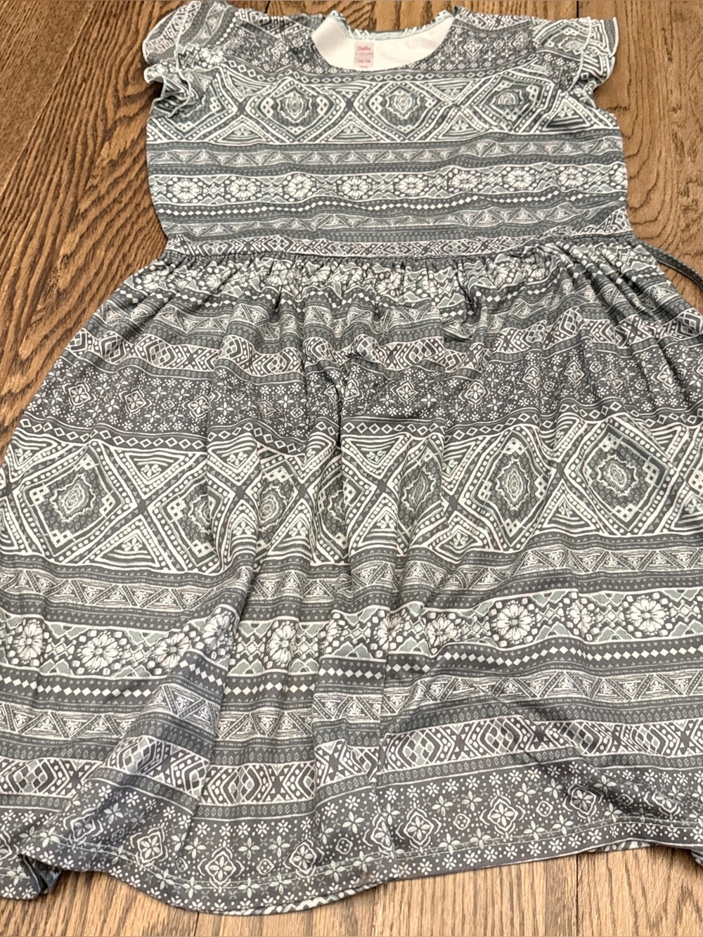 Justice Girls Geometric Long Dress Sz 14/16 Soft EE